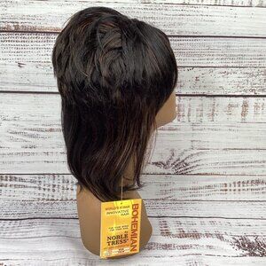 Dior #F1B/30 Black & Brown Womens Punk Mullet Wig Classic Cap Adjustable Synthet